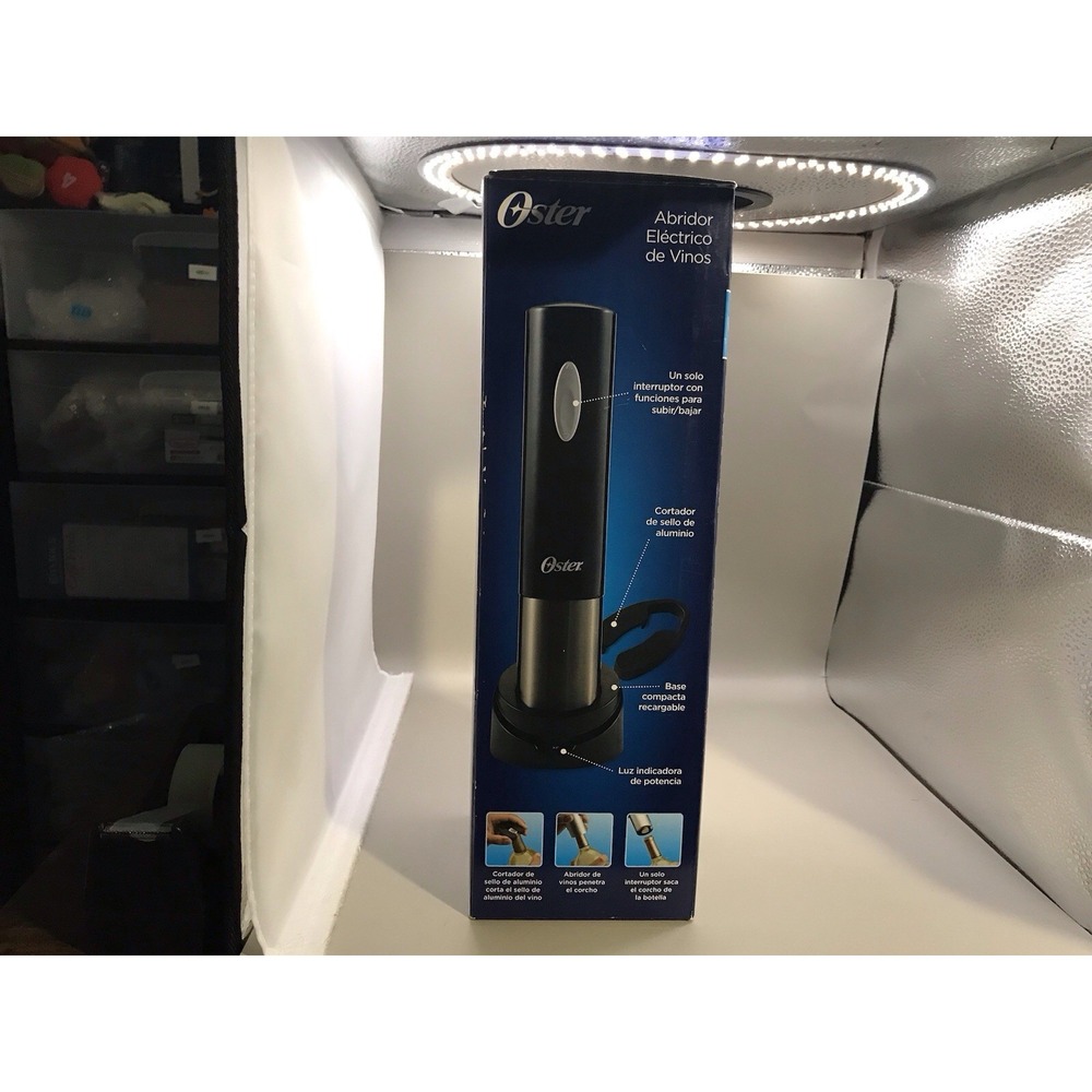 Oster Electric Wine Bottle Opener New‎ In Box Tested And Works Black Foil Cutter